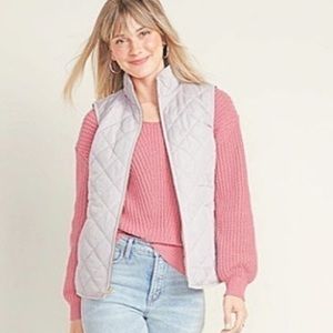 Old Navy Vest Lightweight Ivory quilted vest Size XS